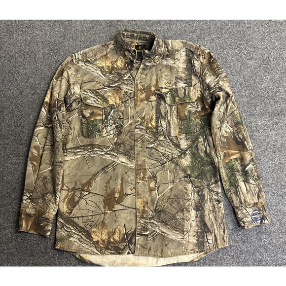 Browning Realtree Long Sleeve Button Up Camo Hunting Shirt Pockets Men’s Size Sm - Picture 1 of 10